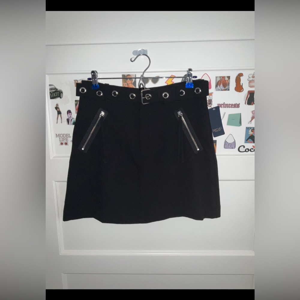 NYT Rachel Roy Bullet Hole Buckle Mini Skirt